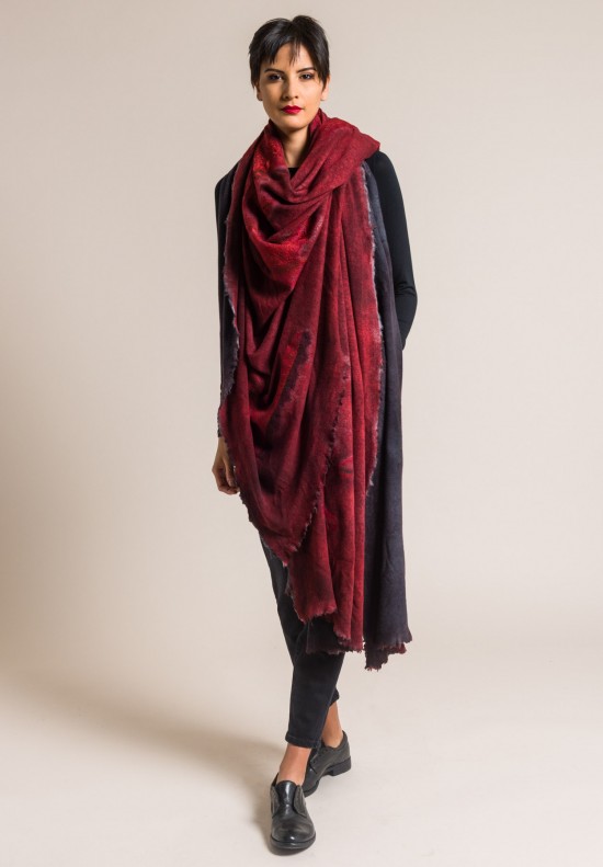 Avant Toi Cashmere/Silk Large Felted Patchwork Shawl in Smalto