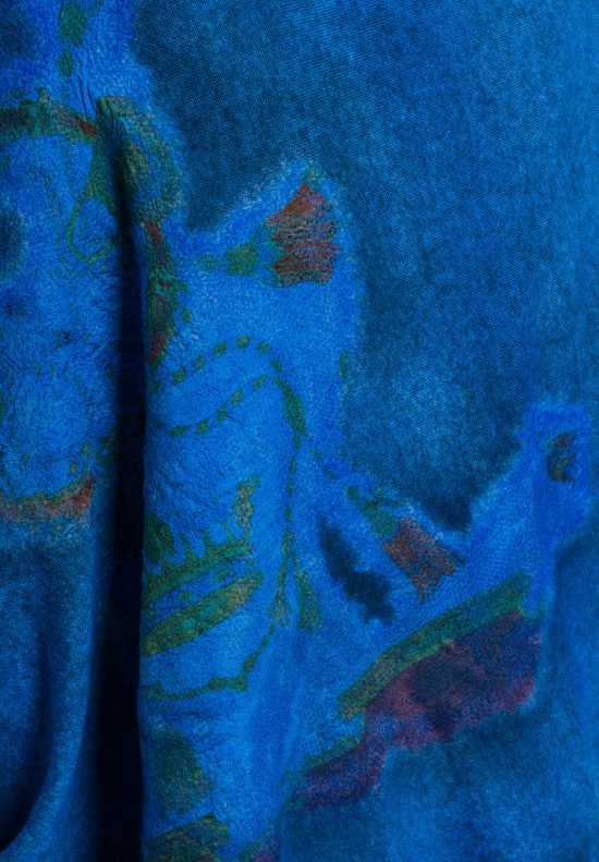 Avant Toi Cashmere/Silk Large Felted Patchwork Shawl in Sky