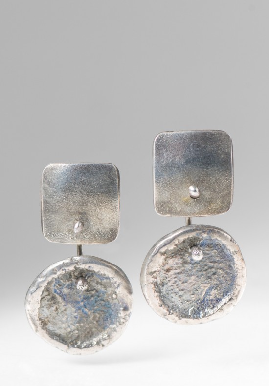 Holly Masterson Sterling Silver Dropped Disk Earrings
