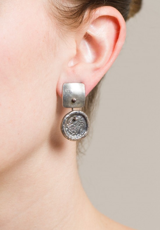 Holly Masterson Sterling Silver Dropped Disk Earrings