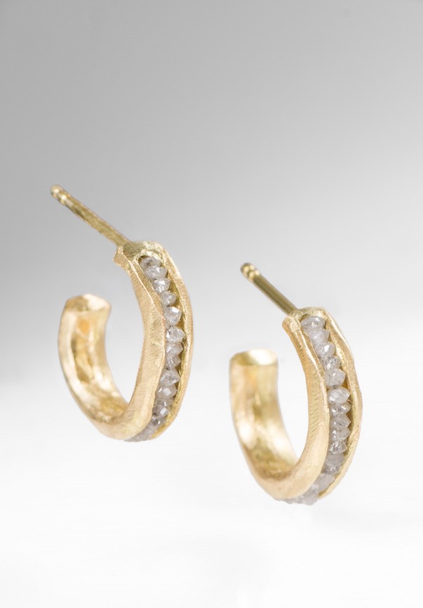 Tovi Farber 18K, Rough Diamond Earrings	