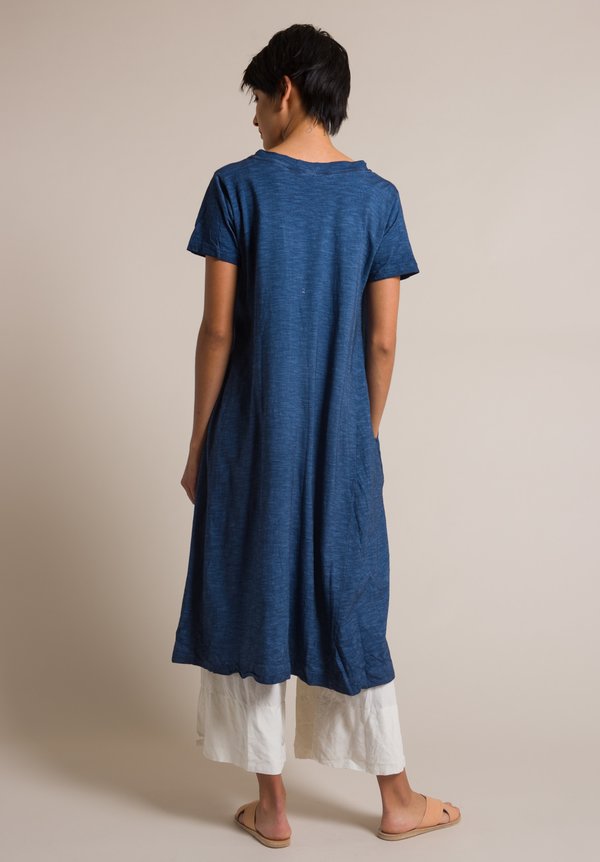 Gilda Midani Short Sleeve Cotton Maria Dress in Deep Blue