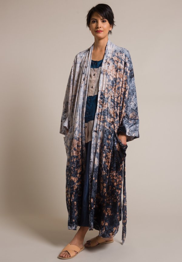 Gilda Midani Pattern Dyed Kimono Jacket in Deep Sea | Santa Fe Dry ...