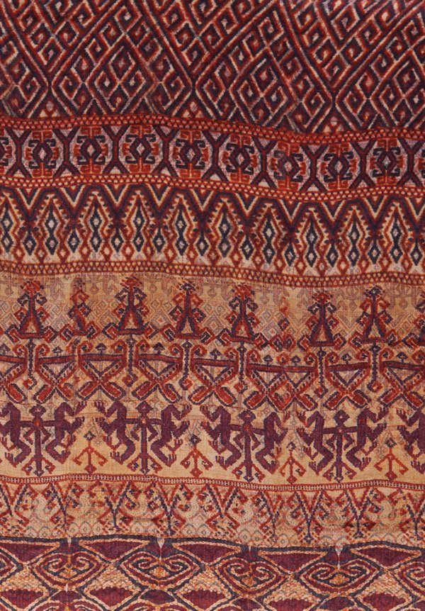 Alonpi Cashmere Cashmere/Silk Printed Scarf in Persiano Red	
