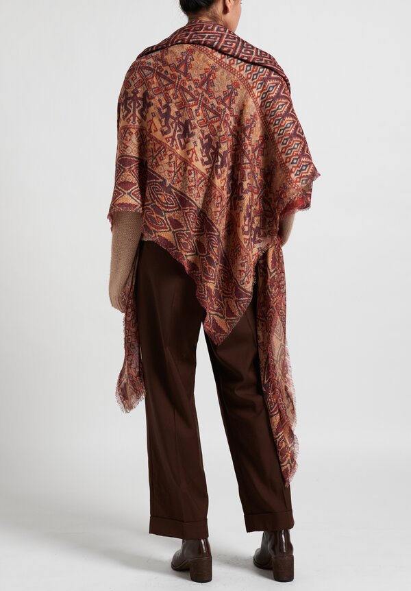 Alonpi Cashmere Printed Scarf in Persiano Red | Santa Fe Dry Goods ...