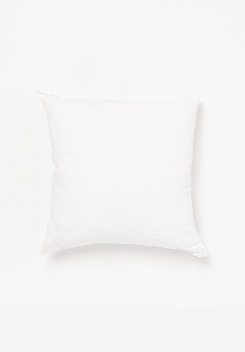 Maison de Vacances Crumpled Washed Square Linen Pillows in Cream	