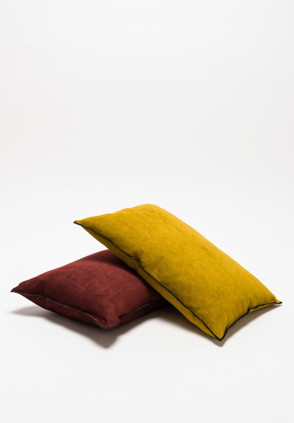 Chenille Soft Washed Linen Pillow in Chianti
