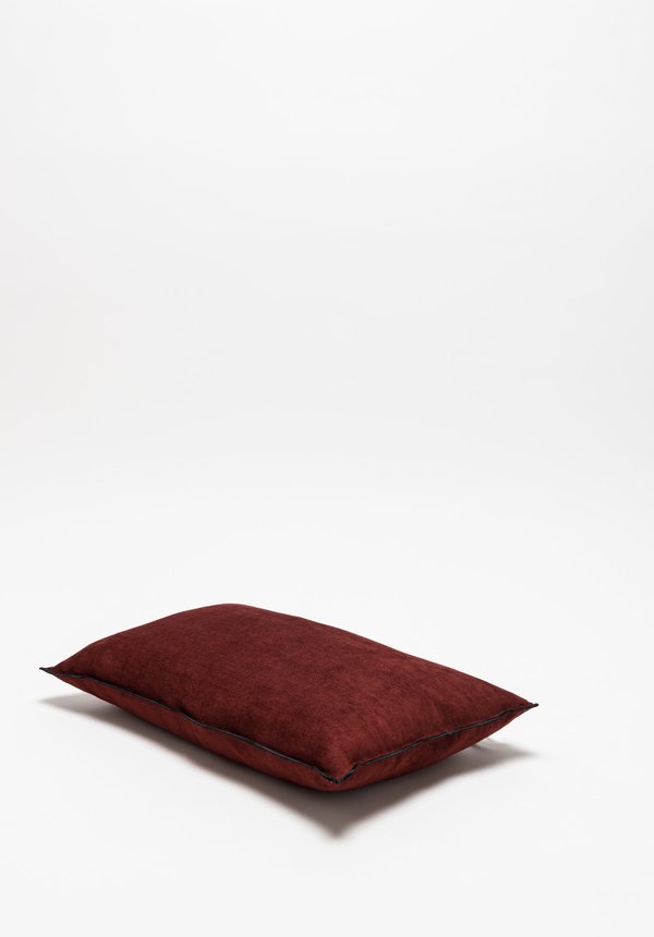 Chenille Soft Washed Linen Pillow in Chianti