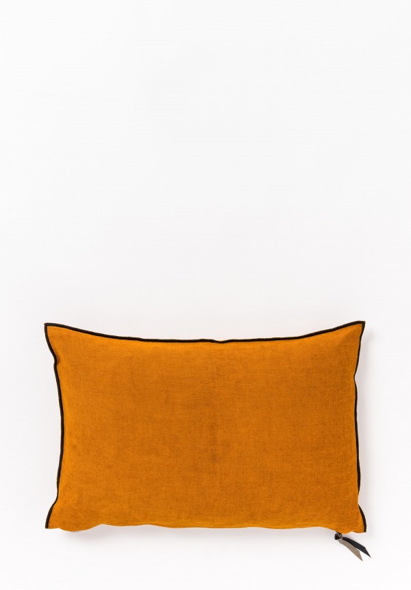 Chenille Soft Washed Linen Pillow in Ambre