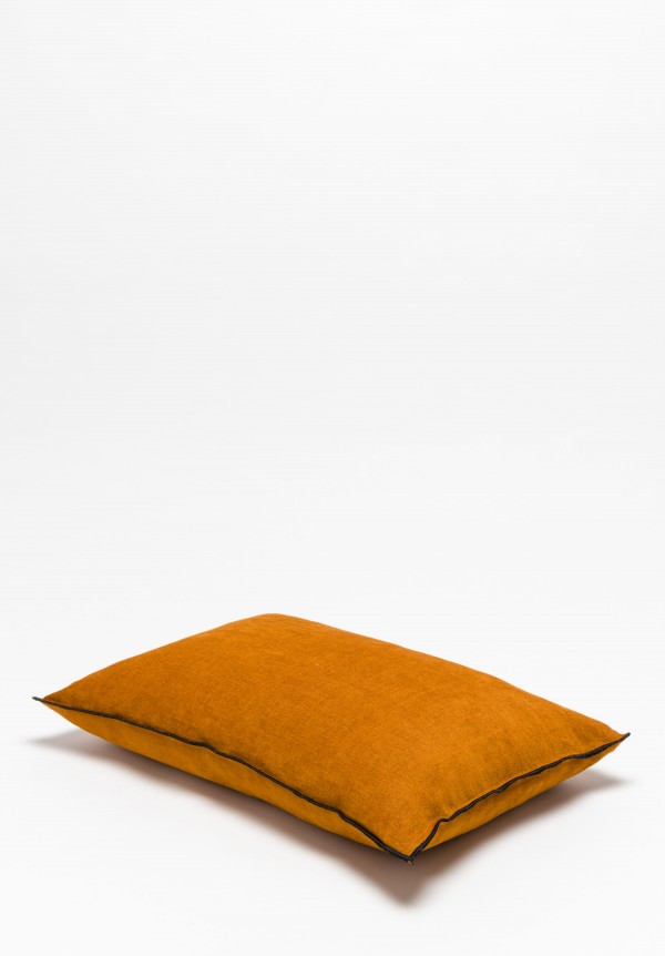 Chenille Soft Washed Linen Pillow in Ambre