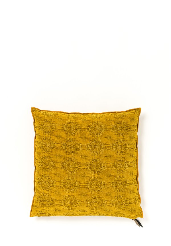 Stone Washed Jacquard Square Pillow in Kilim Ocre