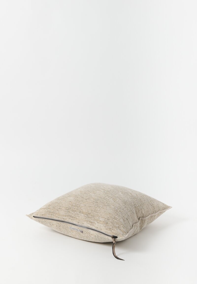 Stone Washed Jacquard Square Pillow in Kilim Ciment
