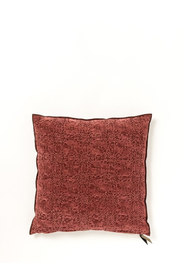 Stone Washed Jacquard Square Pillow in Kilim Chianti