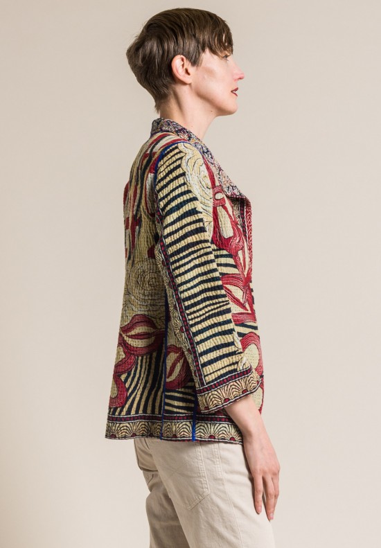 Mieko Mintz 4-Layer Vintage Cotton Short Jacket in Cream/Red | Santa Fe ...