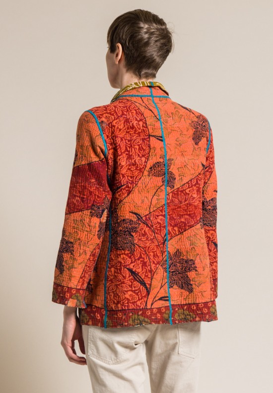 Mieko Mintz 4-Layer Vintage Cotton Short Jacket in Apricot/Marigold