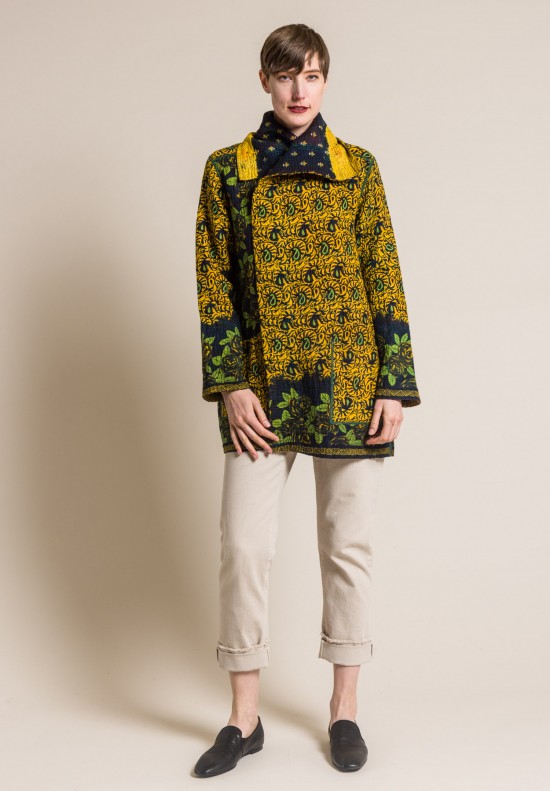 Mieko Mintz 4-Layer Vintage Cotton Pocket Jacket in Marigold/Black ...