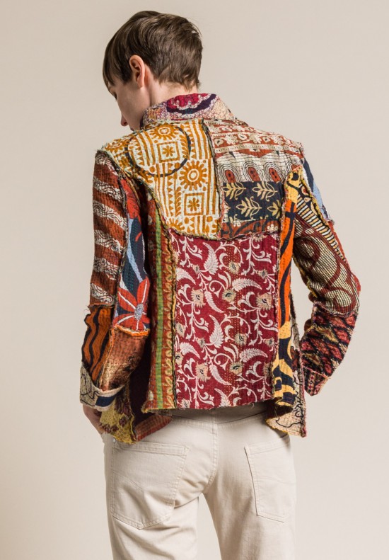 Mieko Mintz 4-Layer Vintage Cotton Mandi Jacket in Rust/Cream