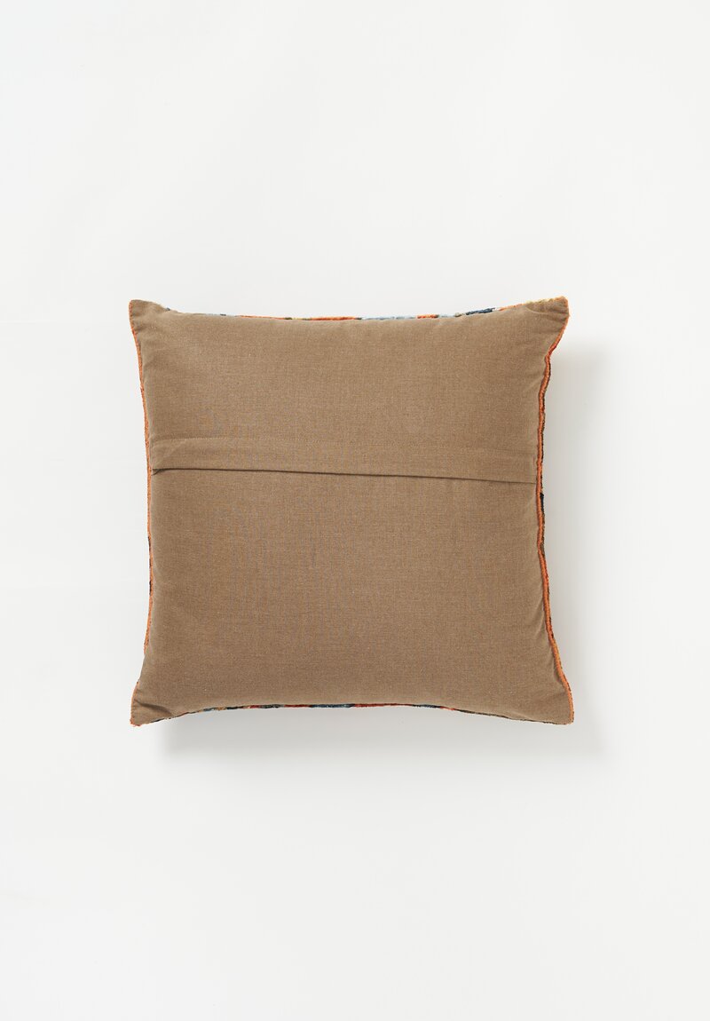 Tibet Home Hand Knotted & Woven Square Pillow in Orange Cloud	