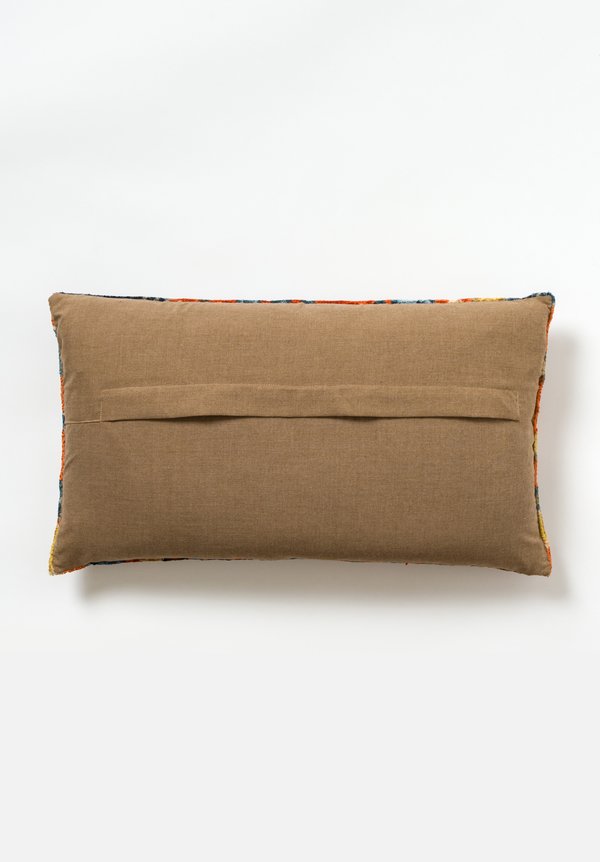 Tibet Home Hand Knotted & Woven Lumbar Pillow in Cloud Orange	
