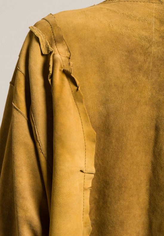 Susan Riedweg Lamb Leather 3/4 Ragged Edge Jacket in Nutmeg