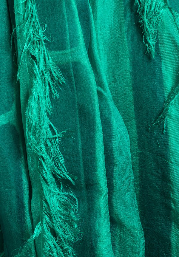 Suzusan Silk Sheer Double-Layered Scarf in Green