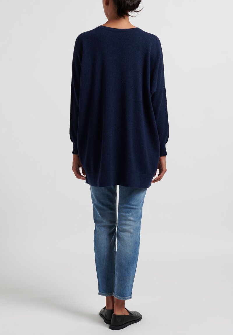Hania Marley Cashmere V-Neck Sweater in Inkwell	