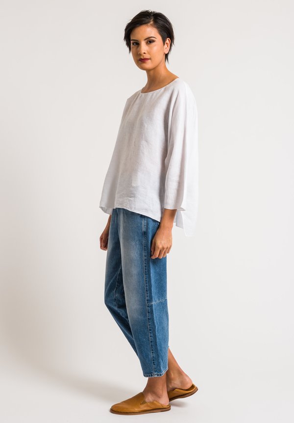 Shi Cashmere Linen Top in White | Santa Fe Dry Goods . Workshop . Wild Life