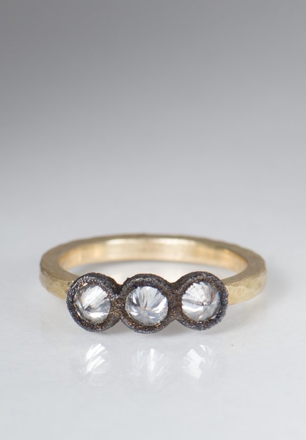 Tap by Todd Pownell 18k, Darkened 14k, 3 Inverted Diamond Ring