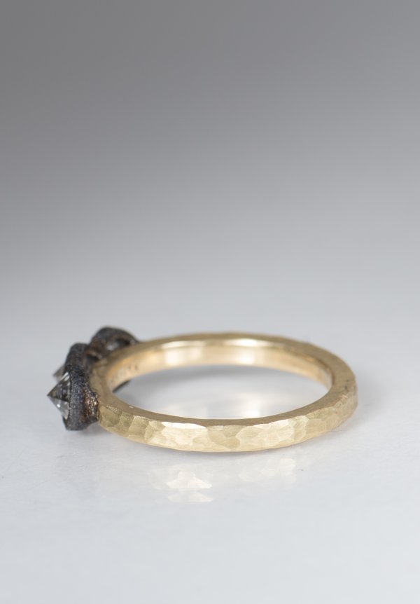 Tap by Todd Pownell 18k, Darkened 14k, 3 Inverted Diamond Ring