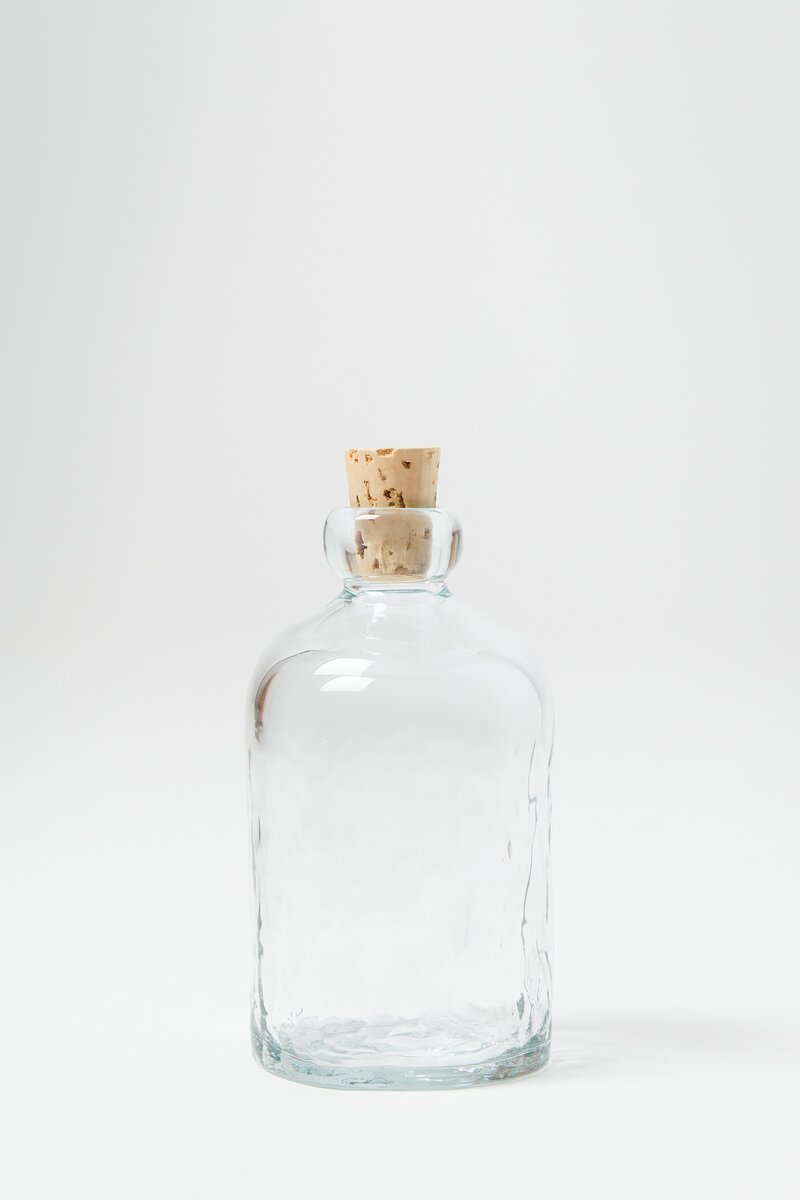 Studio Xaquixe Handblown Corked Tall Clear Bottle	