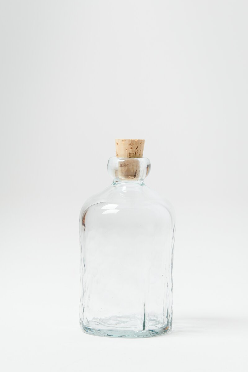 Studio Xaquixe Handblown Corked Tall Clear Bottle	