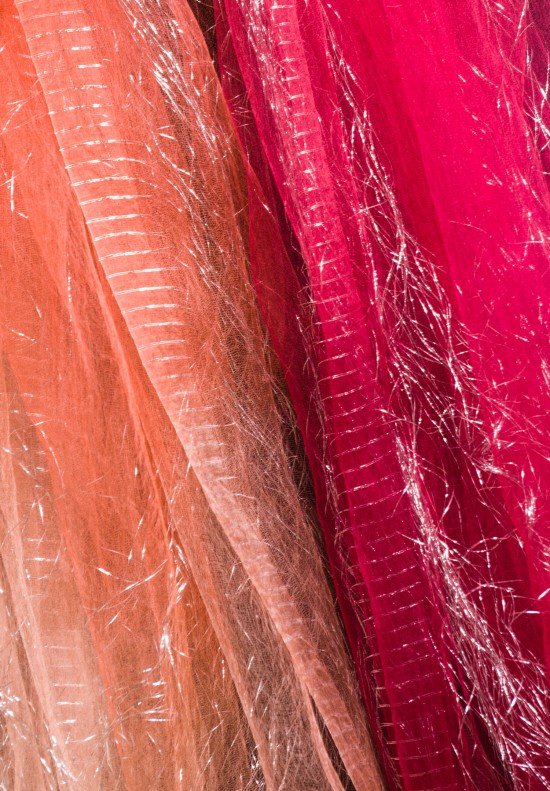 Faliero Sarti Pink Ombre Scarf with Metallic Thread