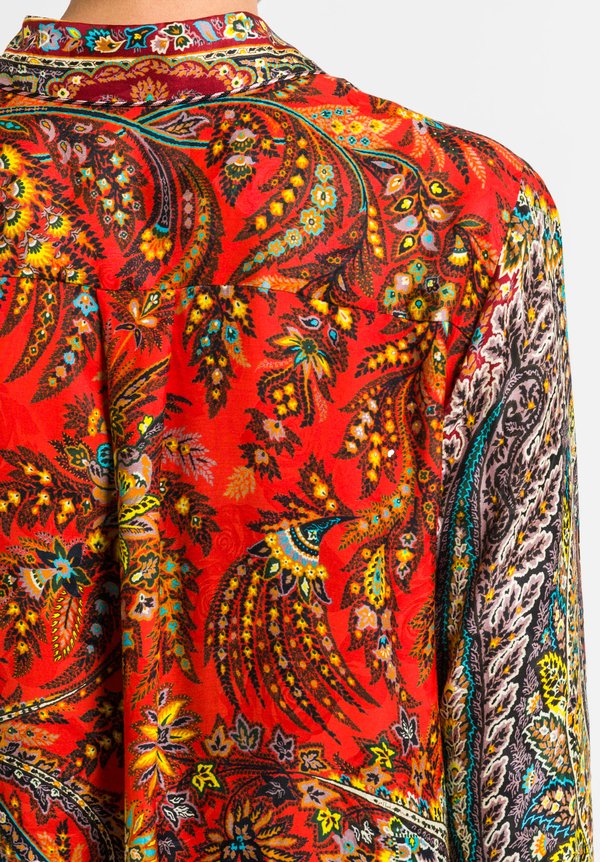 Vintage etro blouse in a groovy paisley print Cool - Depop