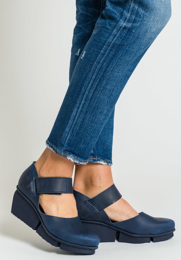 Trippen Nubuck Hostess Shoe in Navy | Santa Fe Dry Goods