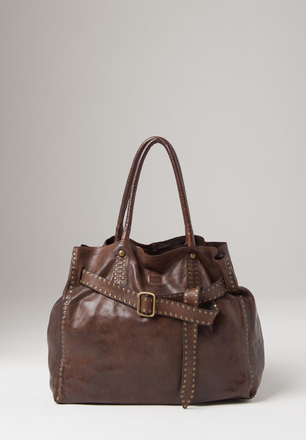 Campomaggi Shopping Bag with Studs in Brown