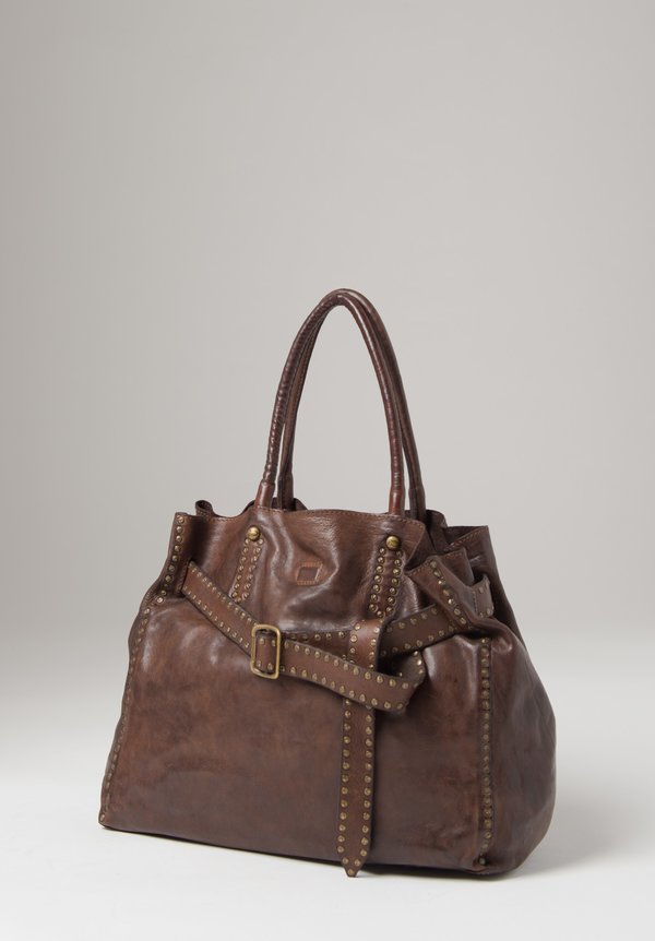 Campomaggi Shopping Bag with Studs in Brown