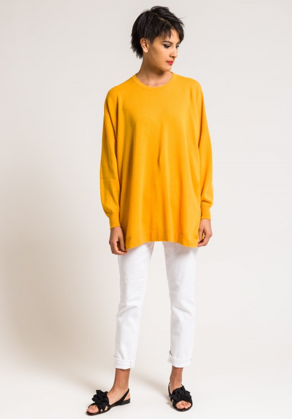 Hania Marley Cashmere Crewneck Sweater in Tang