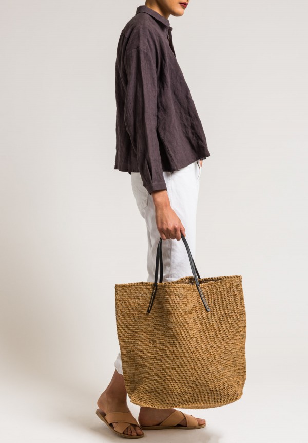 Sans Arcidet Raffia Large Beby Bag in Brown