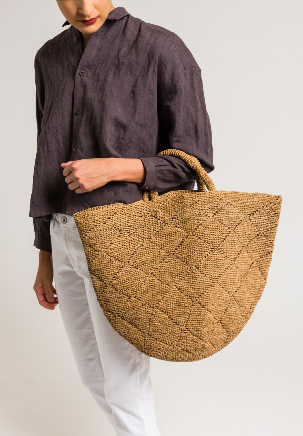Sans Arcidet Raffia Large Kapity Bag in Brown