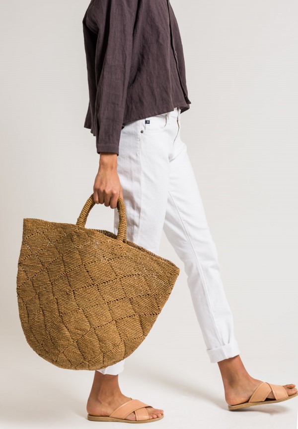 Sans Arcidet Raffia Large Kapity Bag in Brown