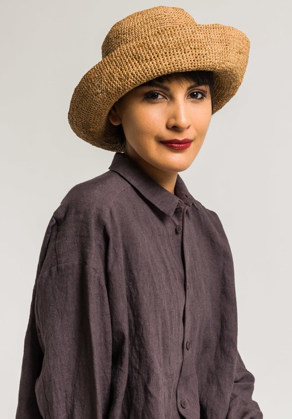 Sans Arcidet Raffia Fany Hat in Brown