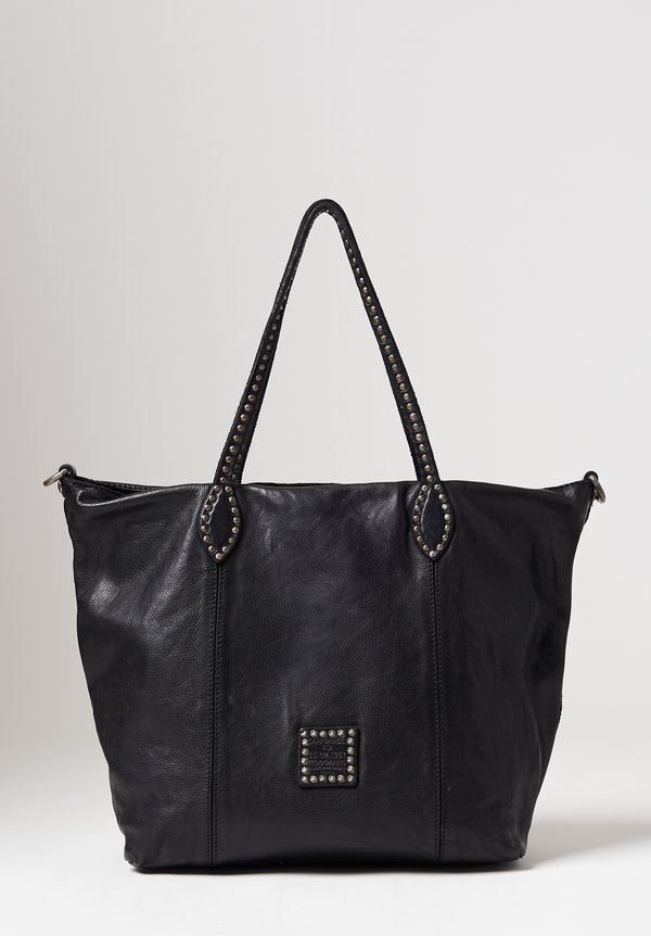 Campomaggi Studded Shopping Bag in Black