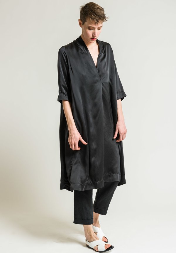 Casey Casey Crepe Satin Fold Back Dress in Black | Santa Fe Dry Goods ...