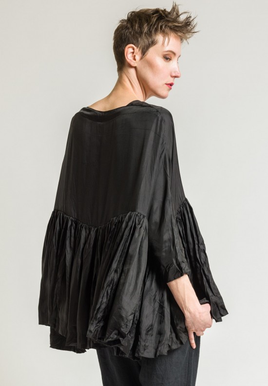 Casey Casey Pleated Twill Top in Black | Santa Fe Dry Goods . Workshop ...