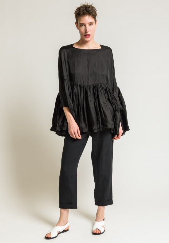 Casey Casey Pleated Twill Top in Black | Santa Fe Dry Goods . Workshop ...