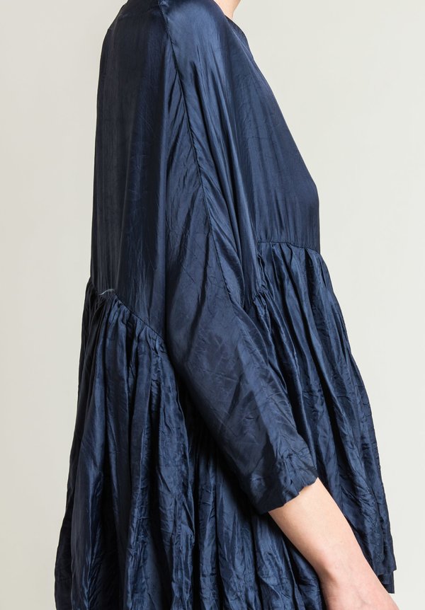 Casey Casey Pleated Twill Top in Navy