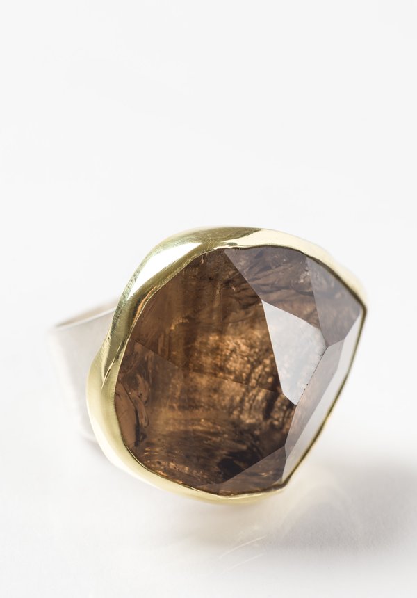 Margoni 18K, Silver, Large Smoky Quartz Ring	