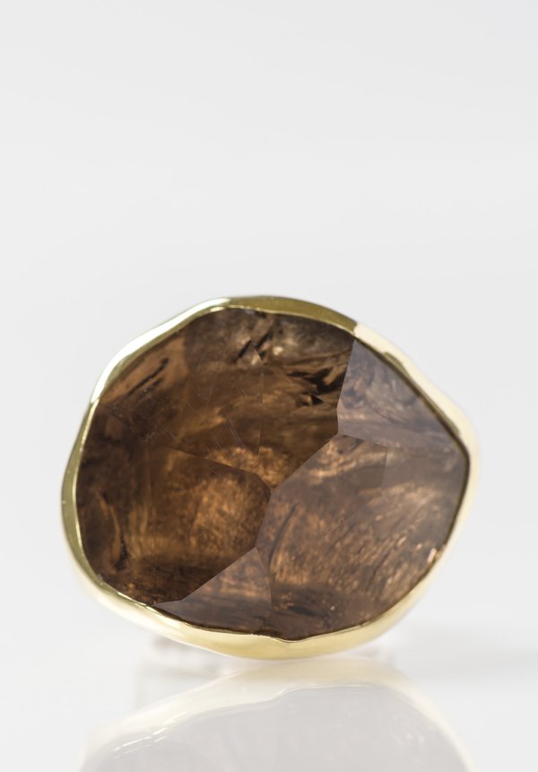 Margoni 18K, Silver, Large Smoky Quartz Ring	