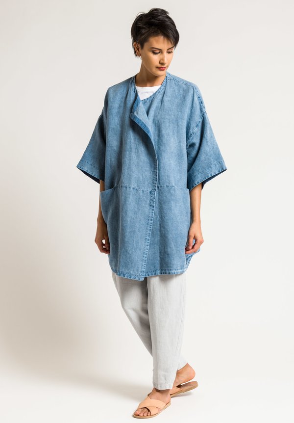 Oska Linen Benice Jacket in Water