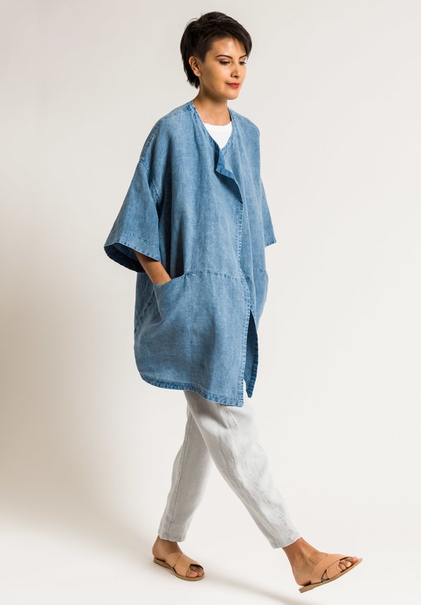 Oska Linen Benice Jacket in Water